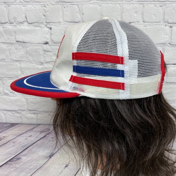 I Am Canadian Trucker Hat Mesh Snapback Red White Blue 3 Stripes Molson Brewery - Picture 2 of 8